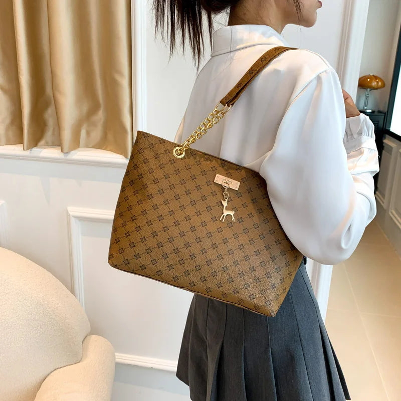 Harper Luxe Plaid Tote Bag