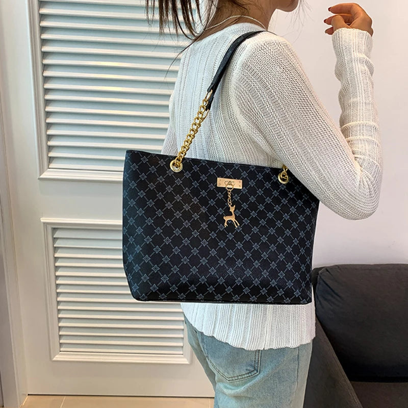 Harper Luxe Plaid Tote Bag