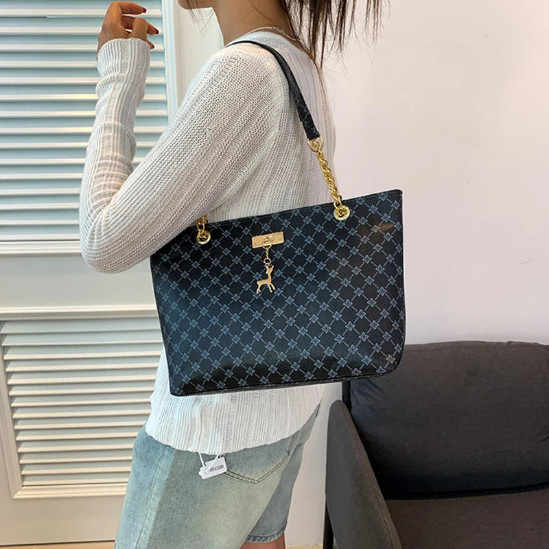 Harper Luxe Plaid Tote Bag