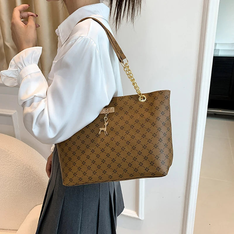 Harper Luxe Plaid Tote Bag