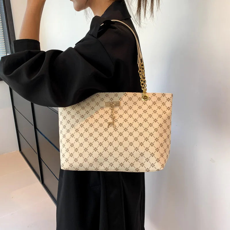 Harper Luxe Plaid Tote Bag