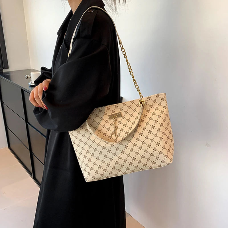 Harper Luxe Plaid Tote Bag