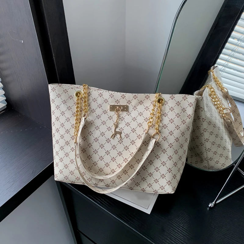 Harper Luxe Plaid Tote Bag