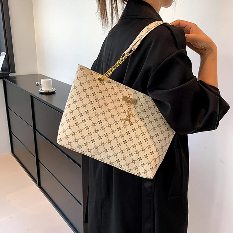 Harper Luxe Plaid Tote Bag