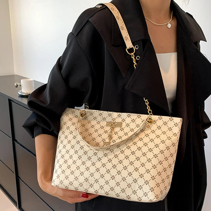 Harper Luxe Plaid Tote Bag