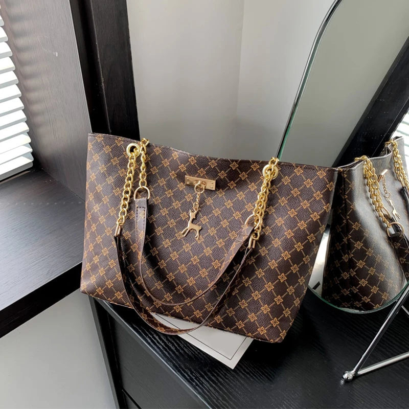 Harper Luxe Plaid Tote Bag