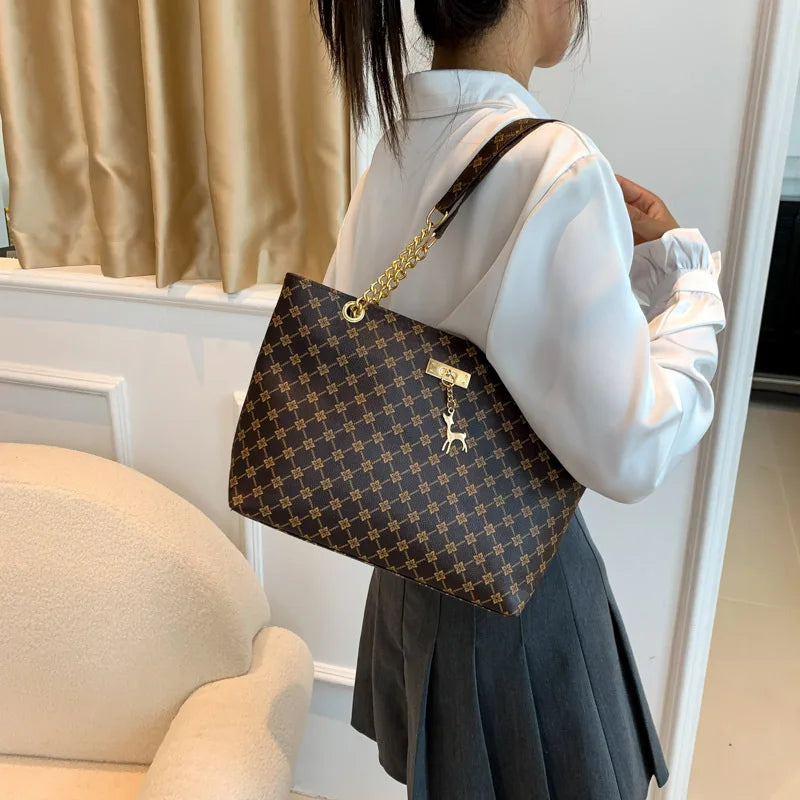 Harper Luxe Plaid Tote Bag