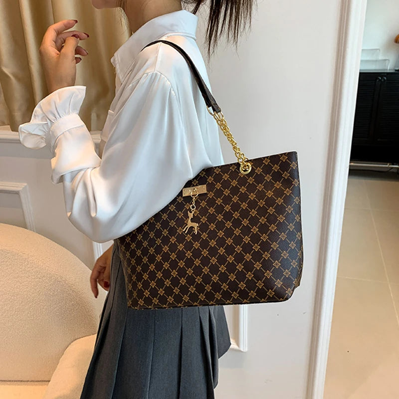 Harper Luxe Plaid Tote Bag