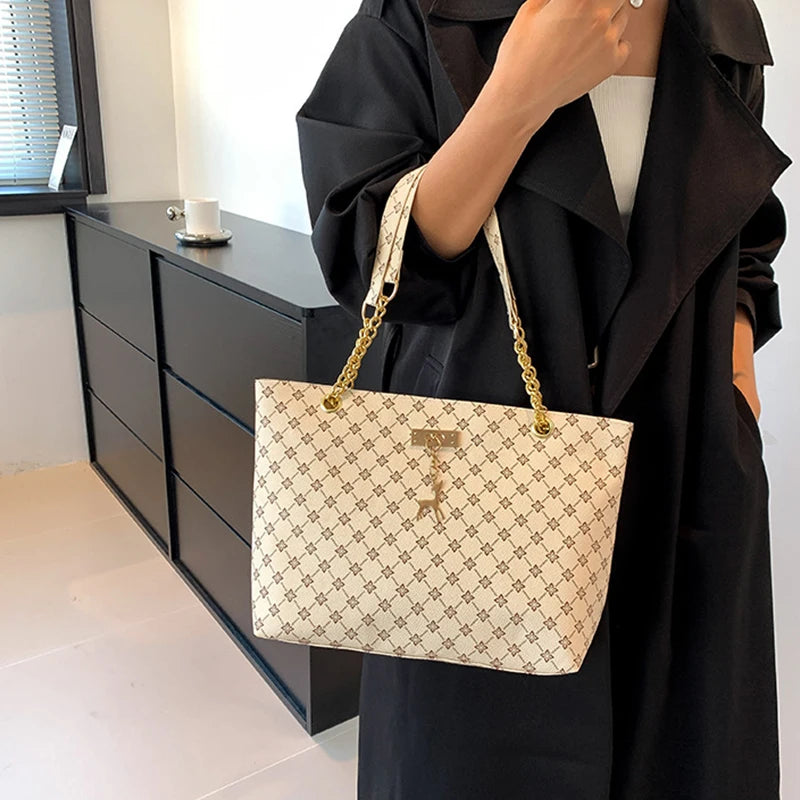 Harper Luxe Plaid Tote Bag