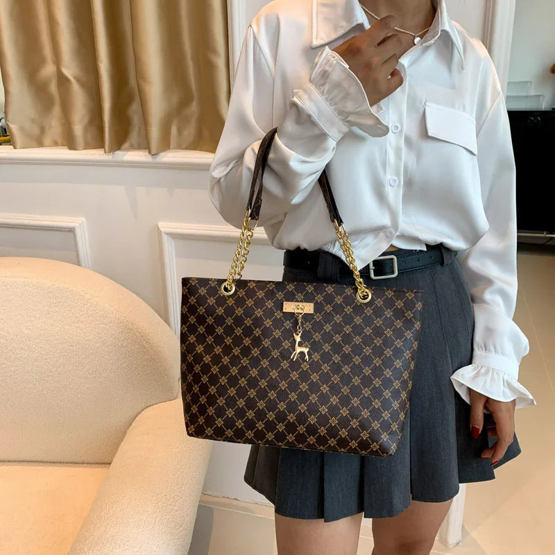 Harper Luxe Plaid Tote Bag