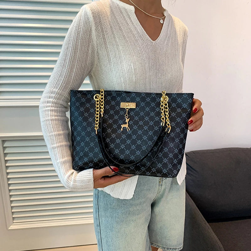 Harper Luxe Plaid Tote Bag
