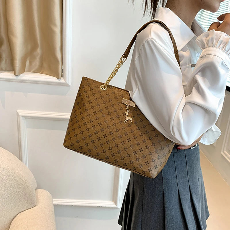 Harper Luxe Plaid Tote Bag